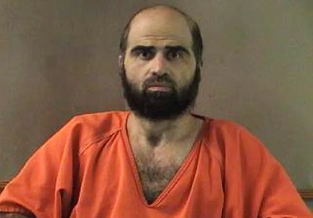 This undated photo provided by the Bell County Sheriff’s Department shows former Army psychiatrist Maj. Nidal Hasan.