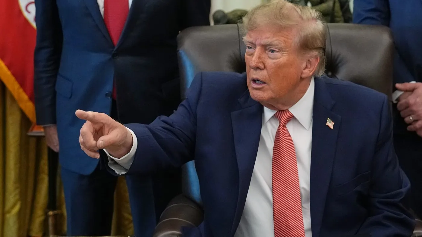 President Donald Trump speaks in the Oval Office of the White House, Tuesday, Oct. 20, 2026, in Washington. (AP Photo/Jacquelyn Martin)