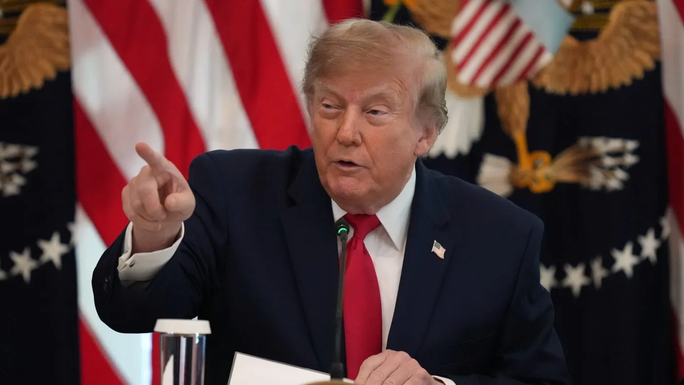 President Donald Trump speaks at a roundtable event in the East Room of the White House, Wednesday, Oct. 21, 2026, in Washington. (AP Photo/Alex Brandon)