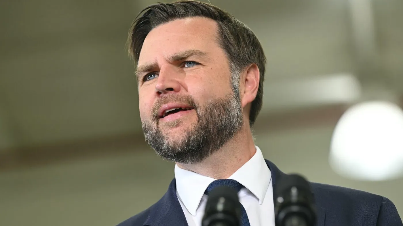 Vice President JD Vance speaks at a midterm campaign rally at CHI Aviation in Howell, Mich., Tuesday, Oct. 27, 2026. (Saul Loeb/Pool Photo via AP)