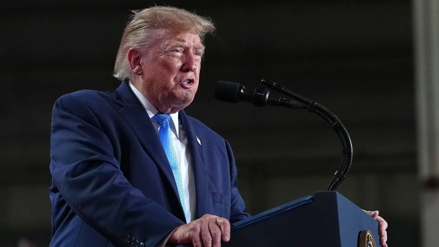 President Donald Trump speaks at a campaign rally at Crossroads Arena, in Corinth, Miss., Monday, Oct. 26, 2026. (AP Photo/Jacquelyn Martin)