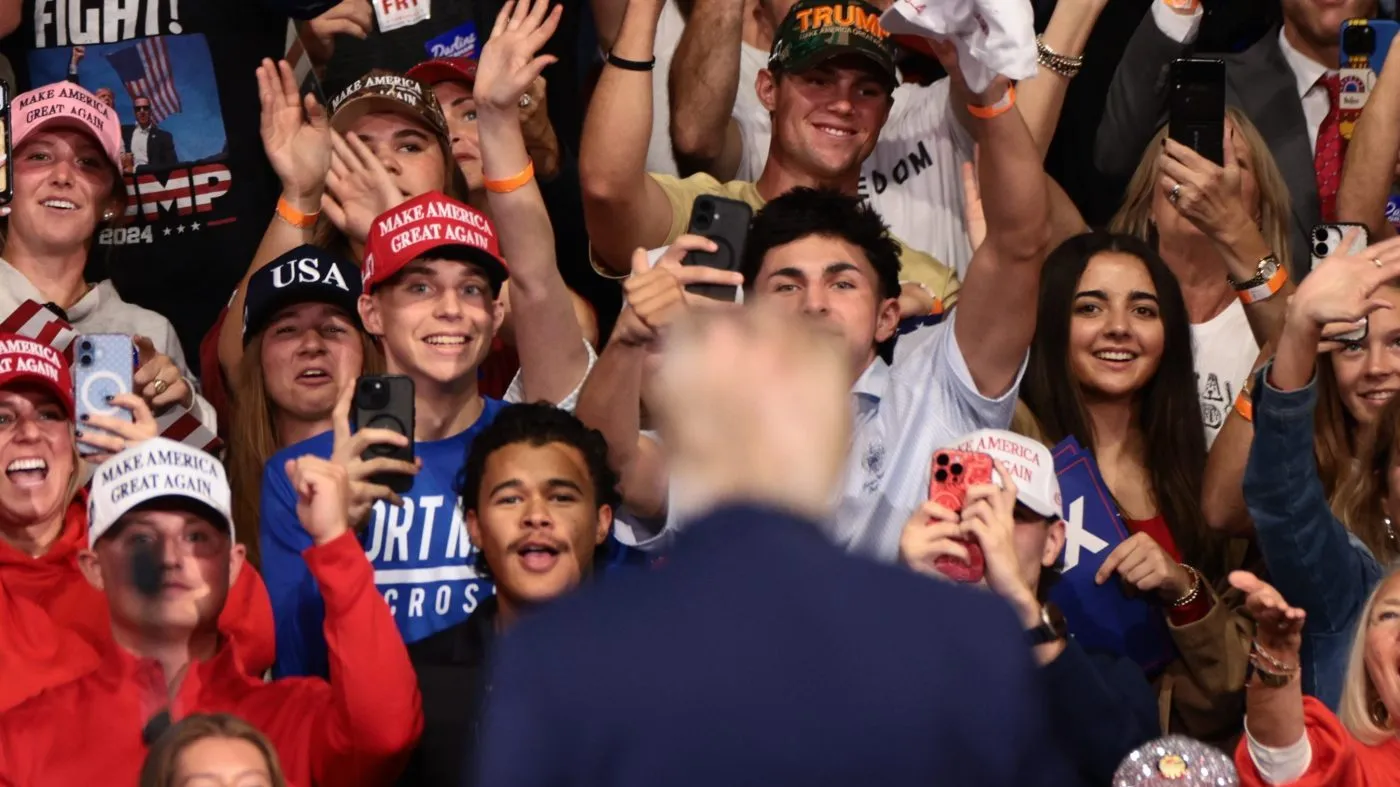 President Donald Trump reacts with supporters during a campaign rally at Rock Hill Sports and Event Center, Thursday, Oct. 29, 2026, in Rock Hill, S.C. (AP Photo/Scott Kinser)
