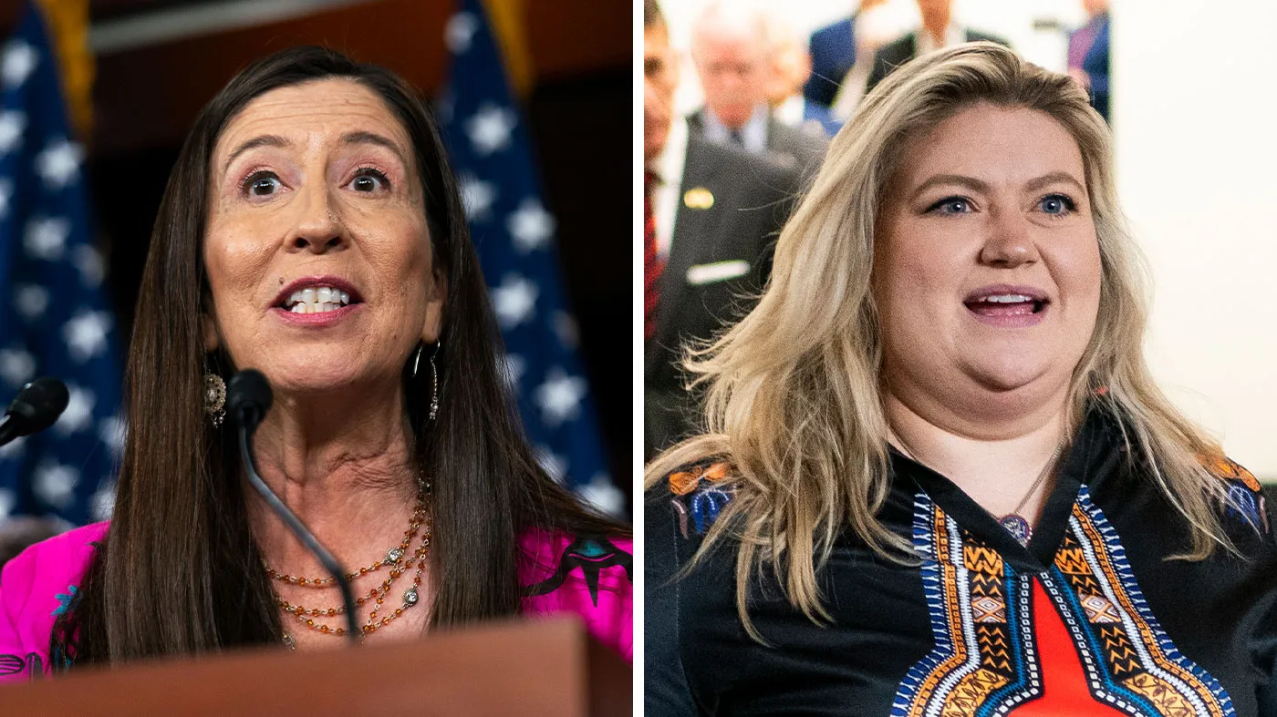 Reps. Teresa Leger Fernández (D-N.M.), left, and Kat Cammack (R-Fla.)