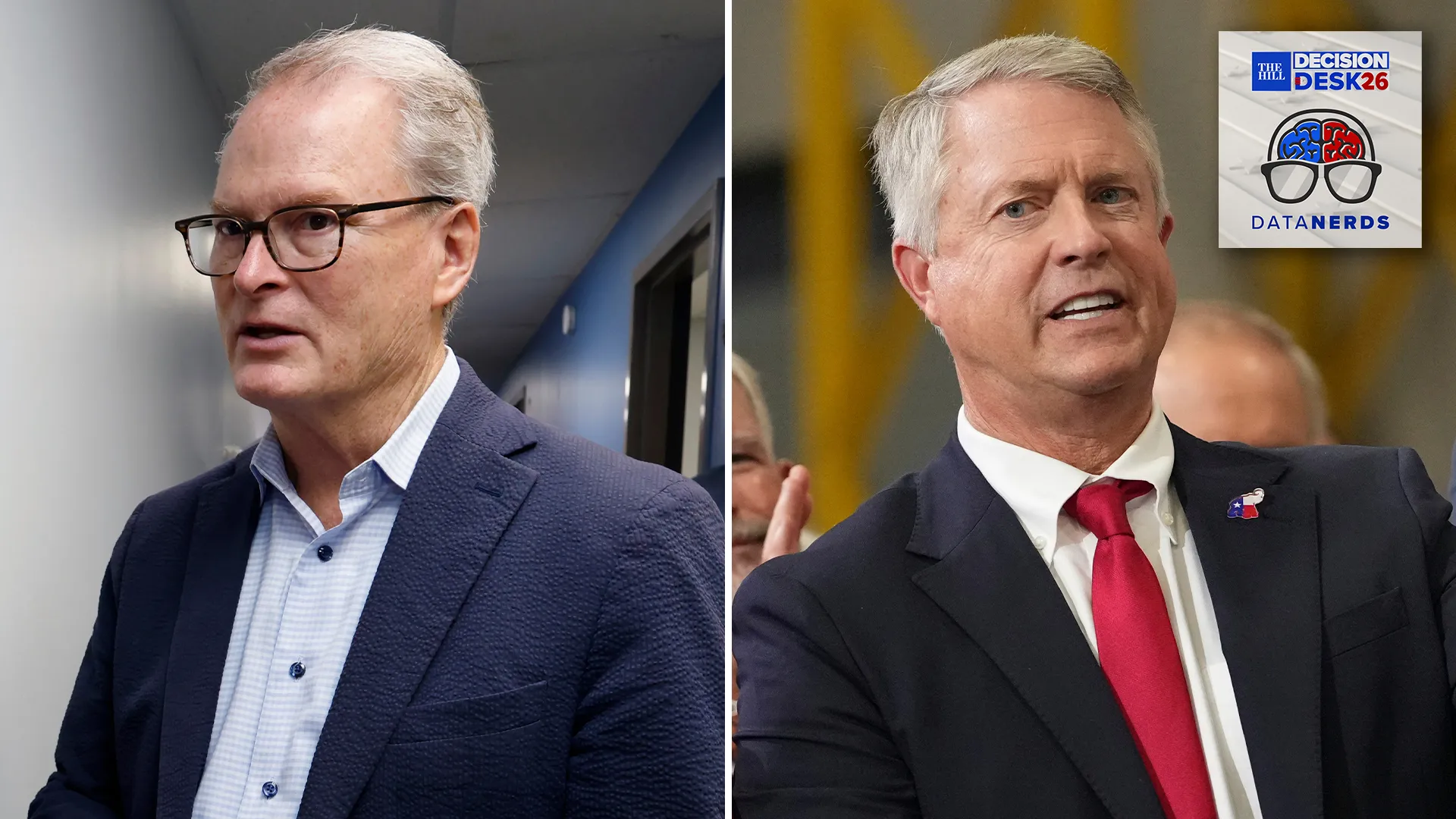 Kansas Democratic Senate hopeful Adam Hamilton and incumbent Sen. Roger Marshall (R). (AP Photo/Colin E. Brale/Mark Schiefelbein, Pool)