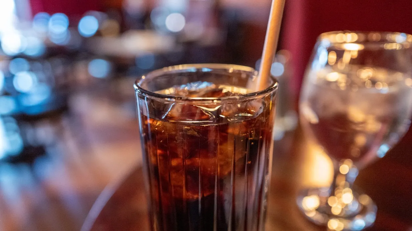 Diet Coca Cola, aka Diet Coke, soda in a glass in a restaurant setting, Truckee, California, February 12, 2026. (Photo by Smith Collection/Gado/Getty Images)