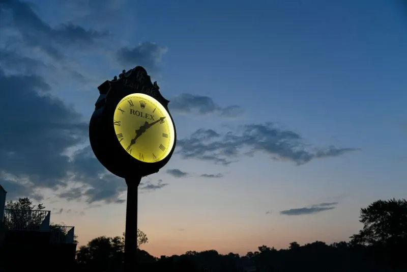 ATLANTA, GA – SEPTEMBER 22: A clock is seen during sunrise before the second round of the TOUR Championship, the final event of the FedExCup Playoffs, at East Lake Golf Club on September 22, 2017 in Atlanta, Georgia. (Photo by Ryan Young/PGA TOUR)
