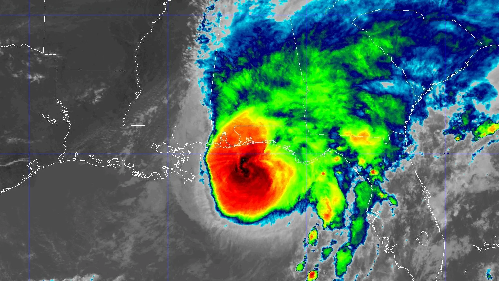 Infrared view of Hurricane Isaias on Oct. 9, 2026. (Courtesy NOAA)