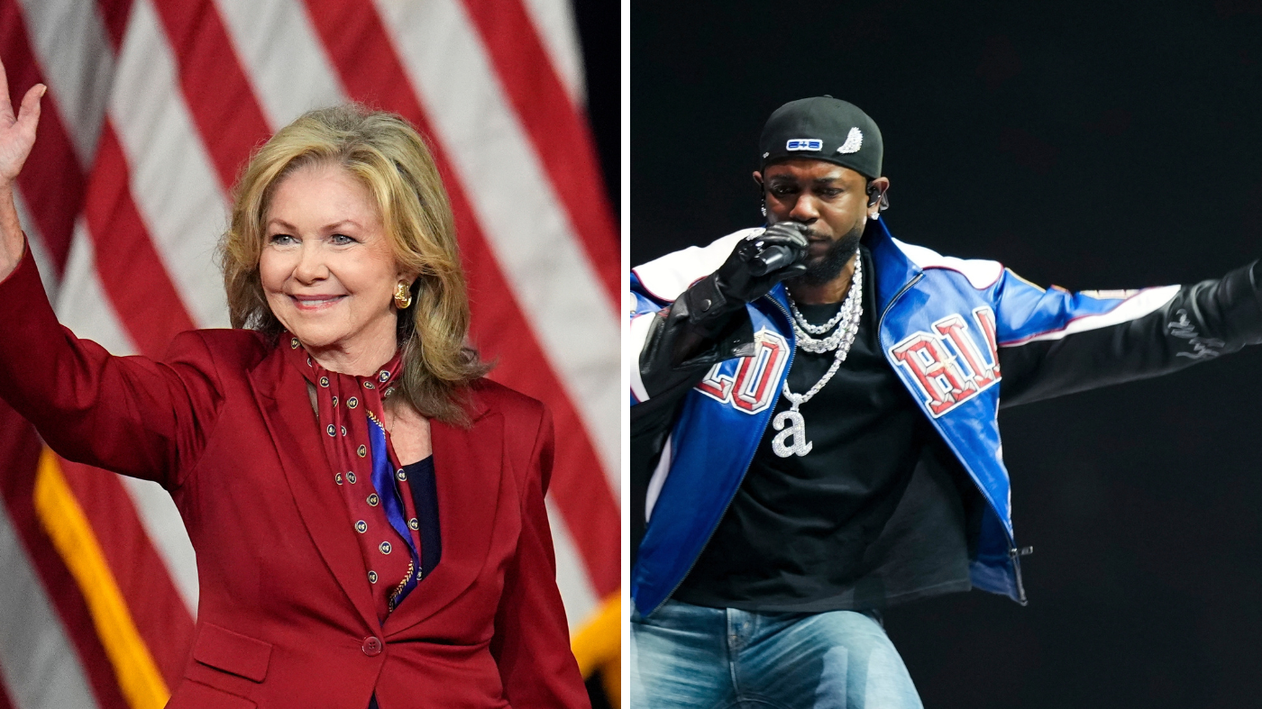 A photo split of Sen. Marsha Blackburn (R-Tenn.) and rapper Kendrick Lamar. (AP Photo/George Walker IV; AP Photo/Matt Slocum)