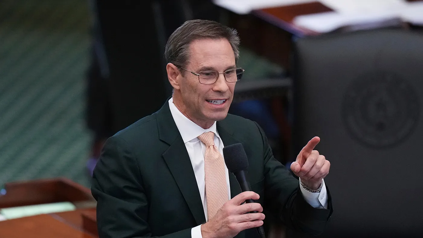 Texas state Sen. Nathan Johnson (D-Dallas) speaks against a bill that would add new abortion restrictions Sept. 3, 2025, in Austin, Texas.
