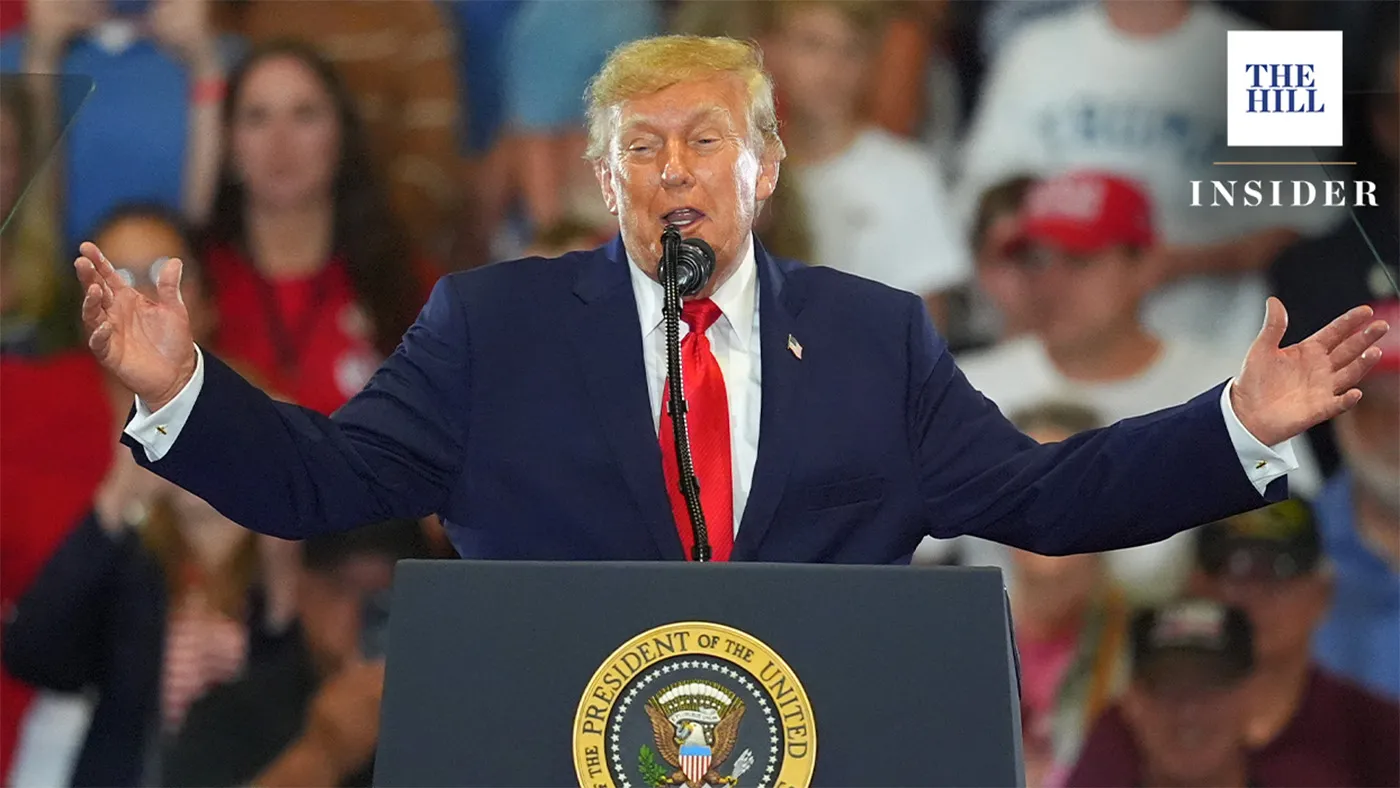 President Trump speaking to voters at a campaign rally. (AP Photo/Julio Cortez)