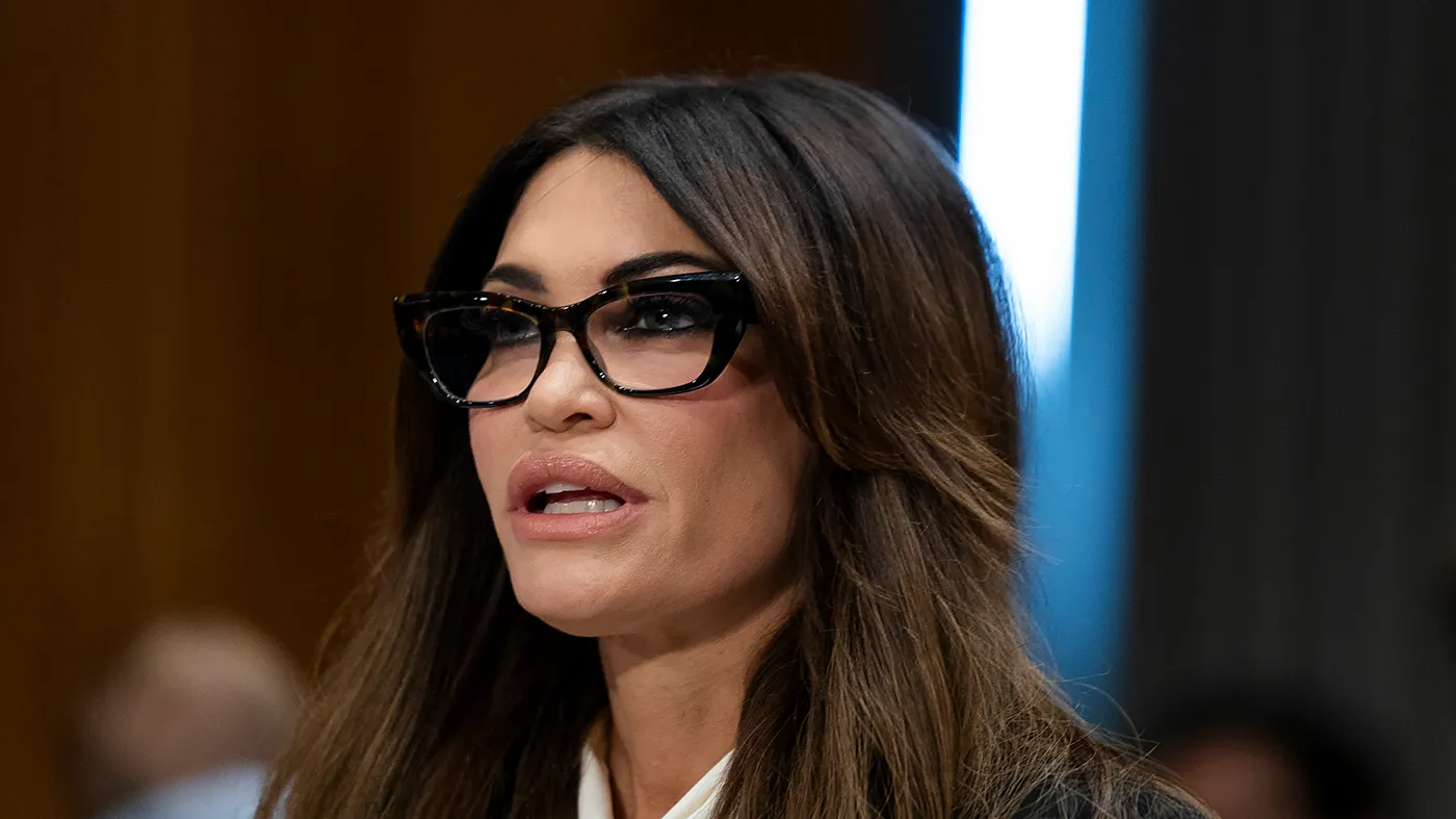 Kimberly Guilfoyle, then a nominee to be an ambassador to Greece, is seen during her Senate Foreign Relations Committee nomination hearing on July 9, 2025.