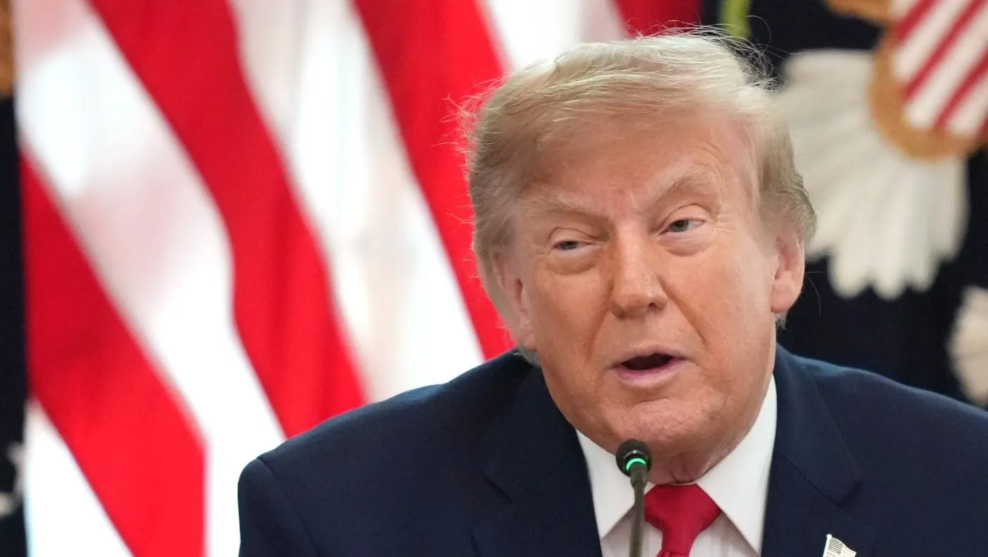 President Trump speaks at a roundtable event in the East Room of the White House on Oct. 21, 2026, in Washington.