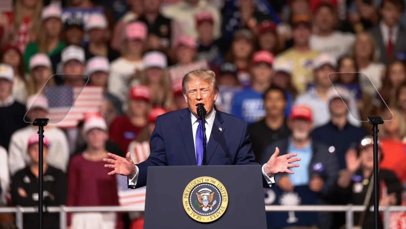 President Trump speaks during a campaign rally at Rock Hill Sports and Event Center, Oct. 29, 2026, in Rock Hill, S.C.