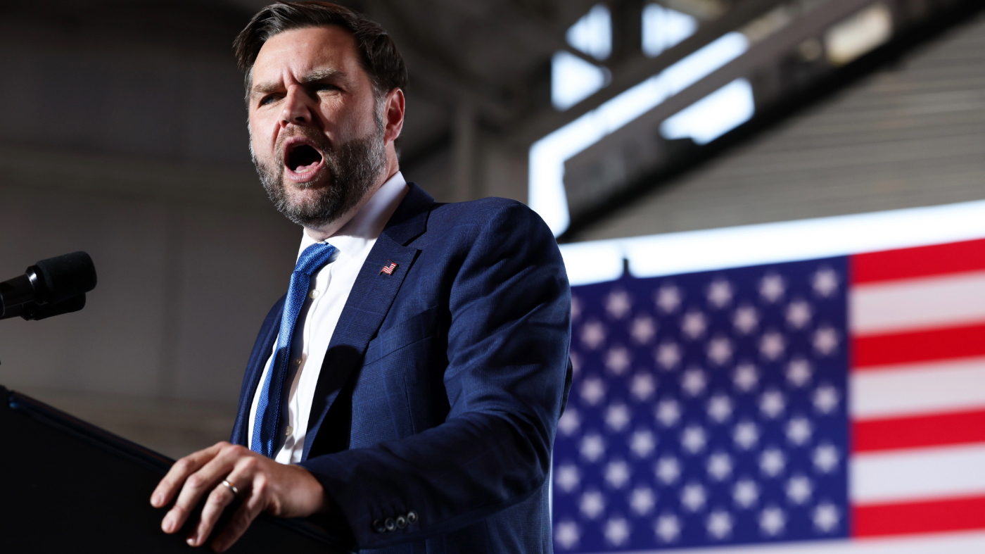 Vice President Vance speaks at a rally at the Allen County Regional Airport, Oct. 9, 2026 in Lima, Ohio.