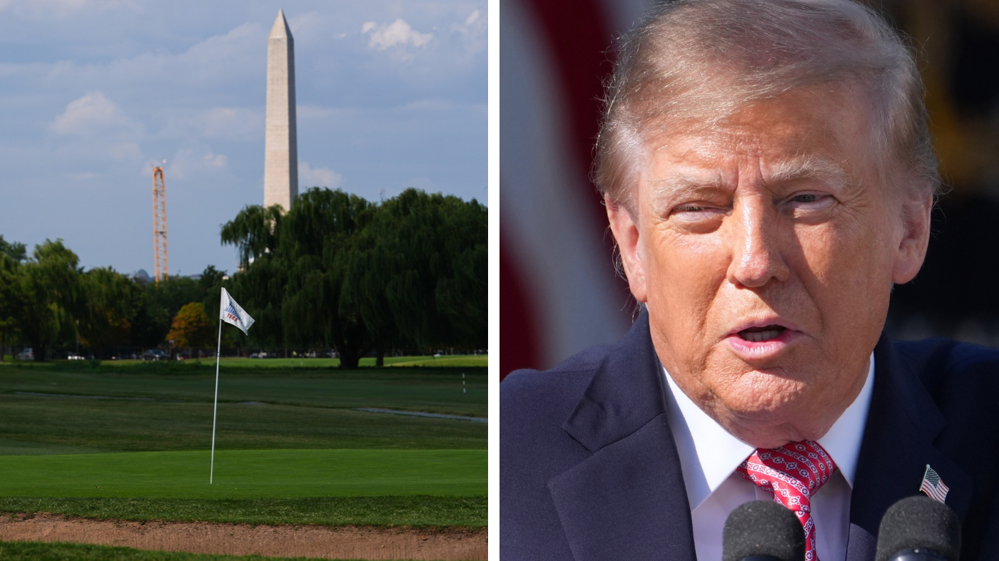 East Potomac Park in Washington, D.C., and President Donald Trump. (AP Photo/Julia Demaree Nikhinson/Mark Schiefelbein)