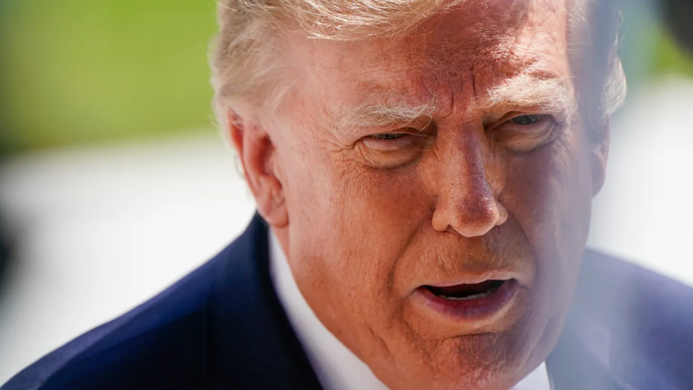 President Trump speaks to reporters on Oct. 1, 2026