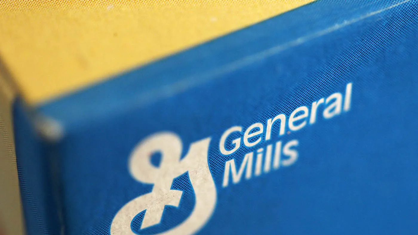 The General Mills logo is seen on a box of Fiber One cereal, in Philadelphia, Sept. 20, 2011 .
