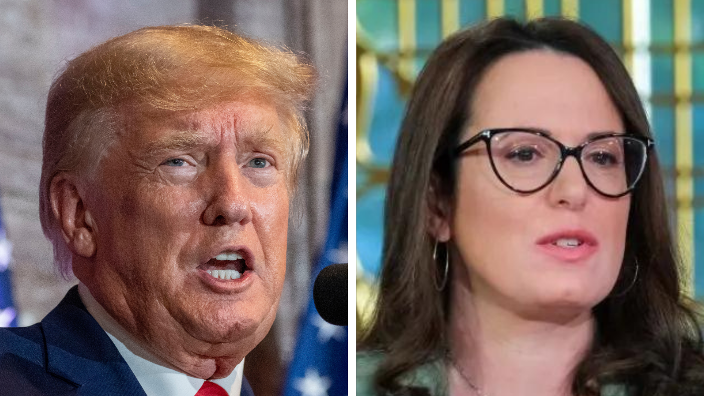 Former President Trump, left, and CNN political analyst and New York Times reporter Maggie Haberman.
