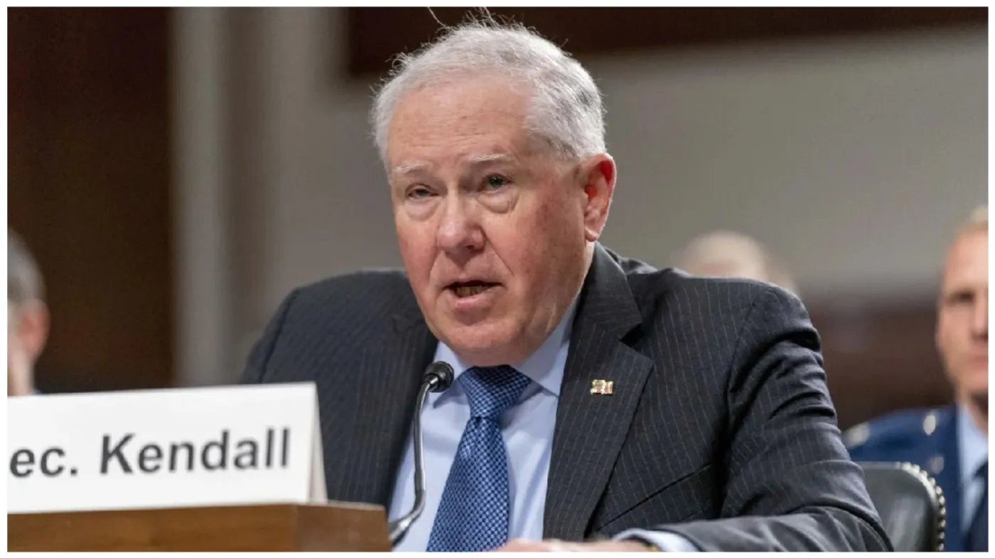 Secretary of the Air Force Frank Kendall speaks during a Senate Armed Services budget hearing on Capitol Hill in Washington, May 2, 2023.