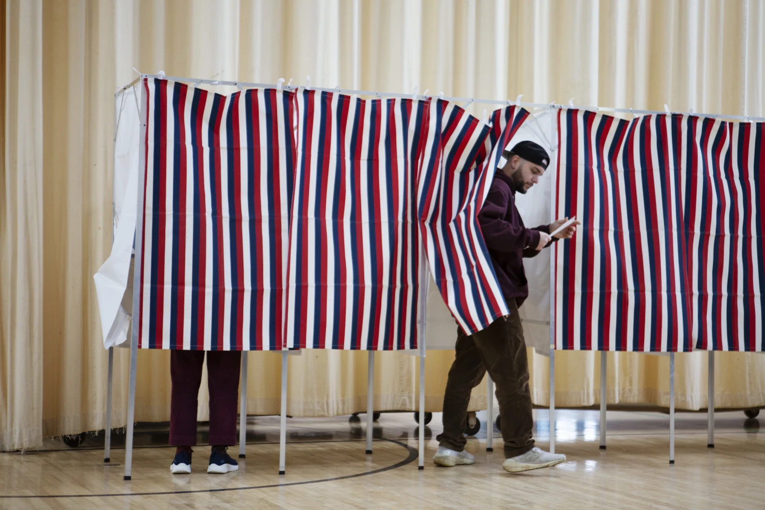 Voters cast their ballots in the New Hampshire primary on Jan. 22, 2024 in Laconia.