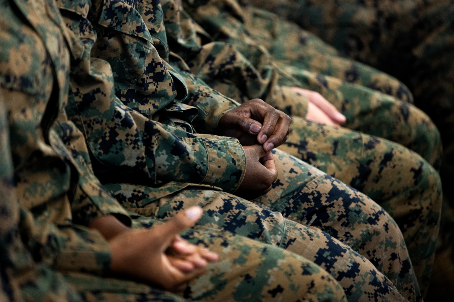 Soldiers in Inglewood, Calif., on Nov. 8, 2023.