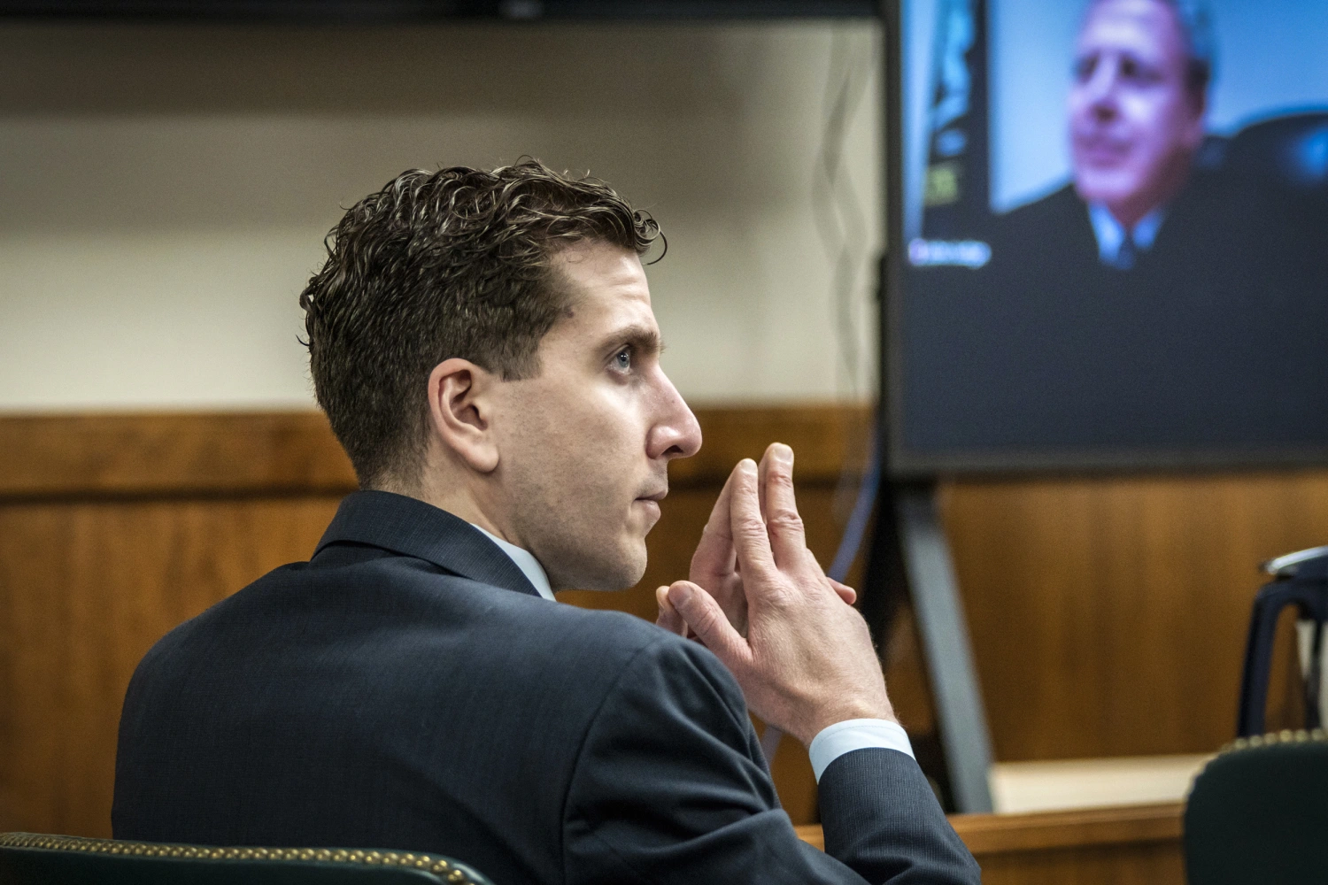 Bryan Kohberger listens to arguments during a hearing, Oct. 26, 2023, in Moscow, Idaho.