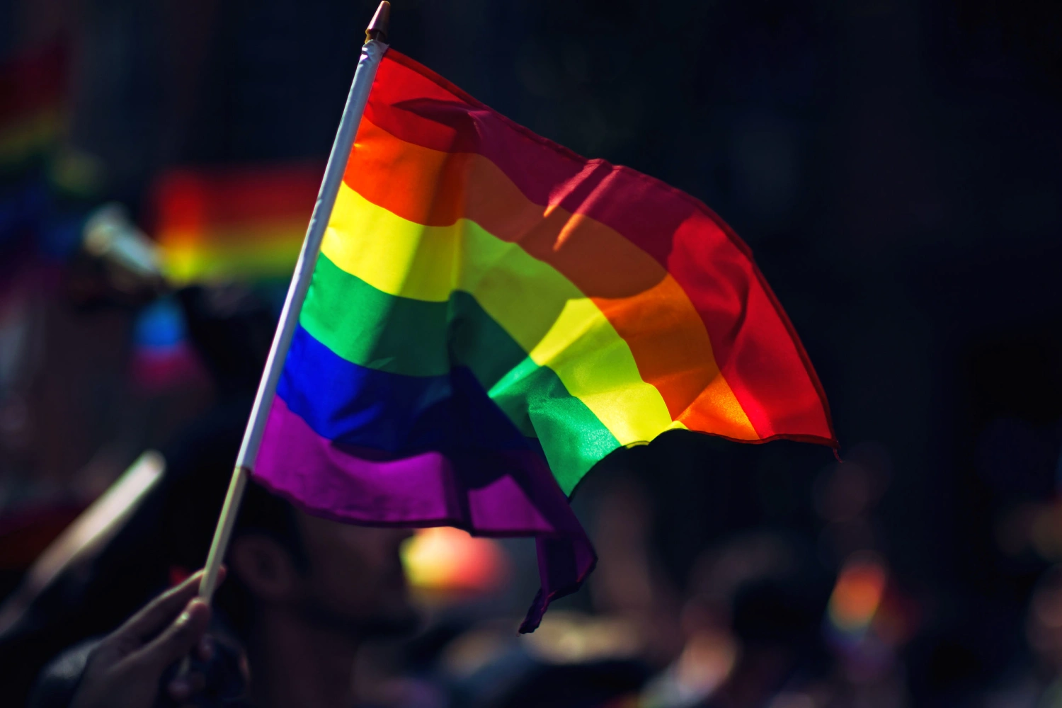 Rainbow flag waving