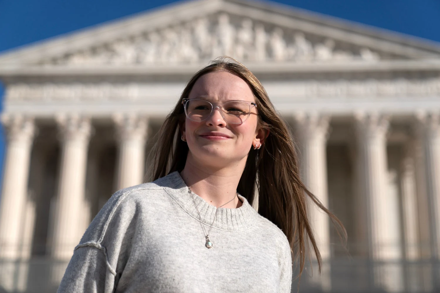 Becky Pepper-Jackson outside the Supreme Court on Jan. 11. 