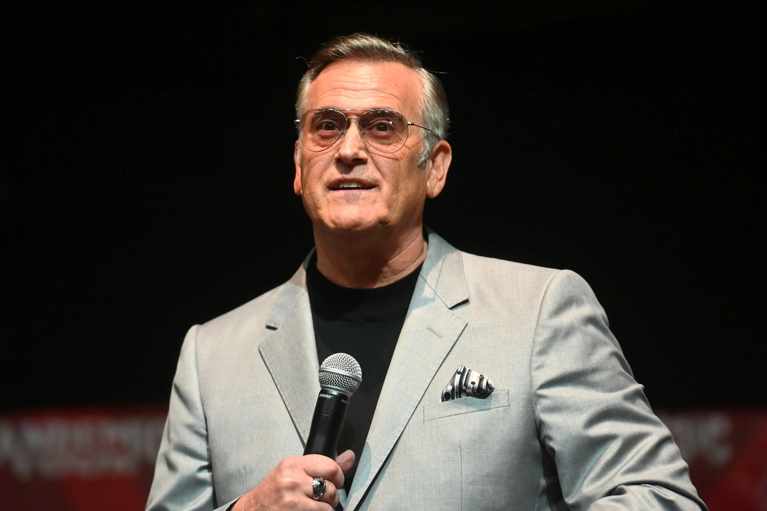 Actor Bruce Campbell speaks onstage during the 2022 Fandemic Tour at Georgia World Congress Center on March 19, 2022 in Atlanta, Georgia.