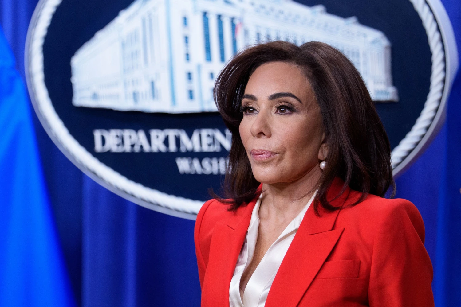 Jeanine Pirro, U.S. attorney for the District of Columbia, during a news conference at the Department of Justice on Feb. 6, 2026.