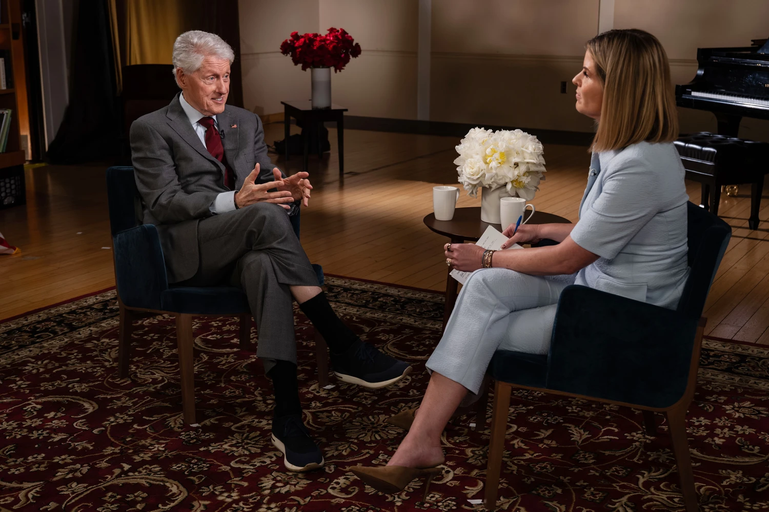 Former President Bill Clinton speaks to Jenna Bush Hager.