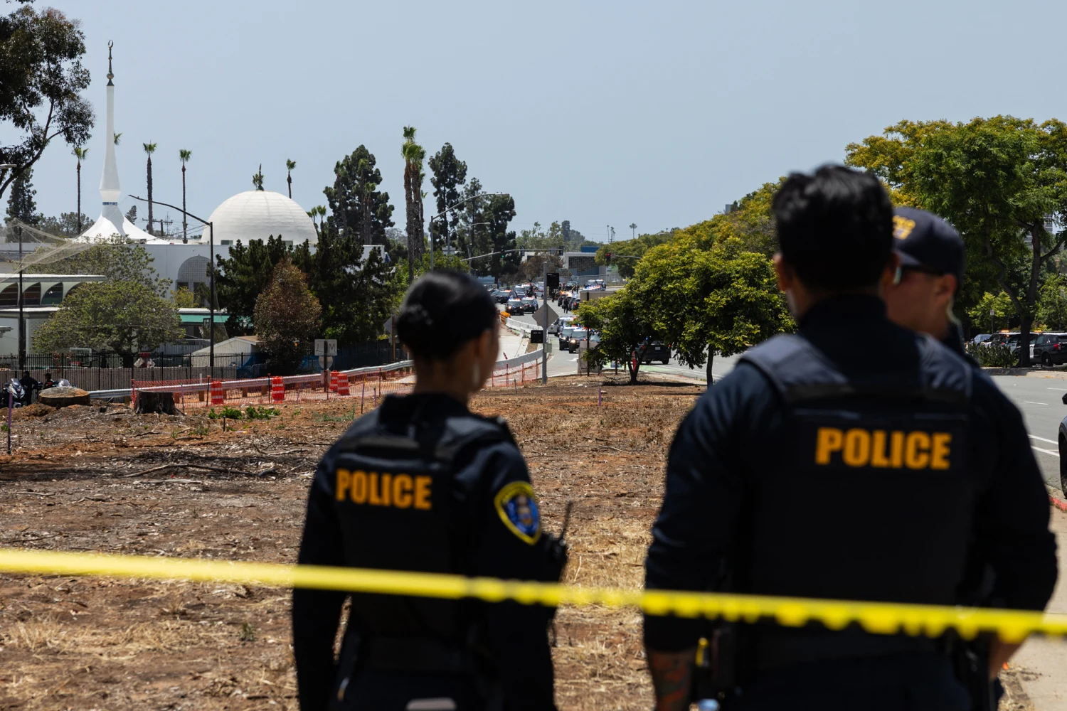 Police respond to a reported active shooter at the Islamic Center of San Diego in San Diego, California, on May 18, 2026.