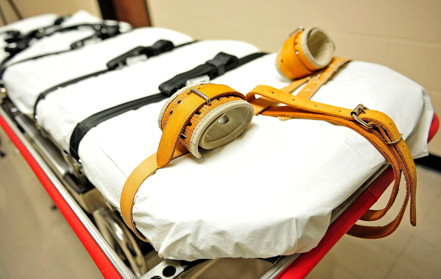 A lethal injection bed at the Riverbend Maximum Security Institution in Nashville, Tenn.