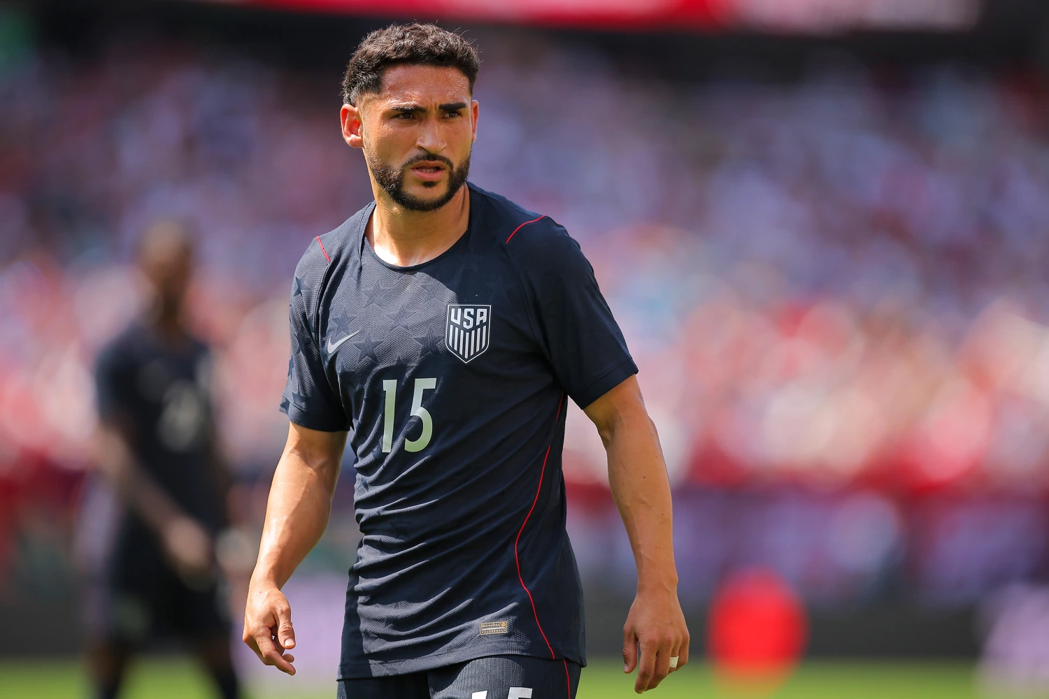 Cristian Roldan of the United States during a friendly match between Germany on June 6, 2026, at Soldier Field in Chicago.