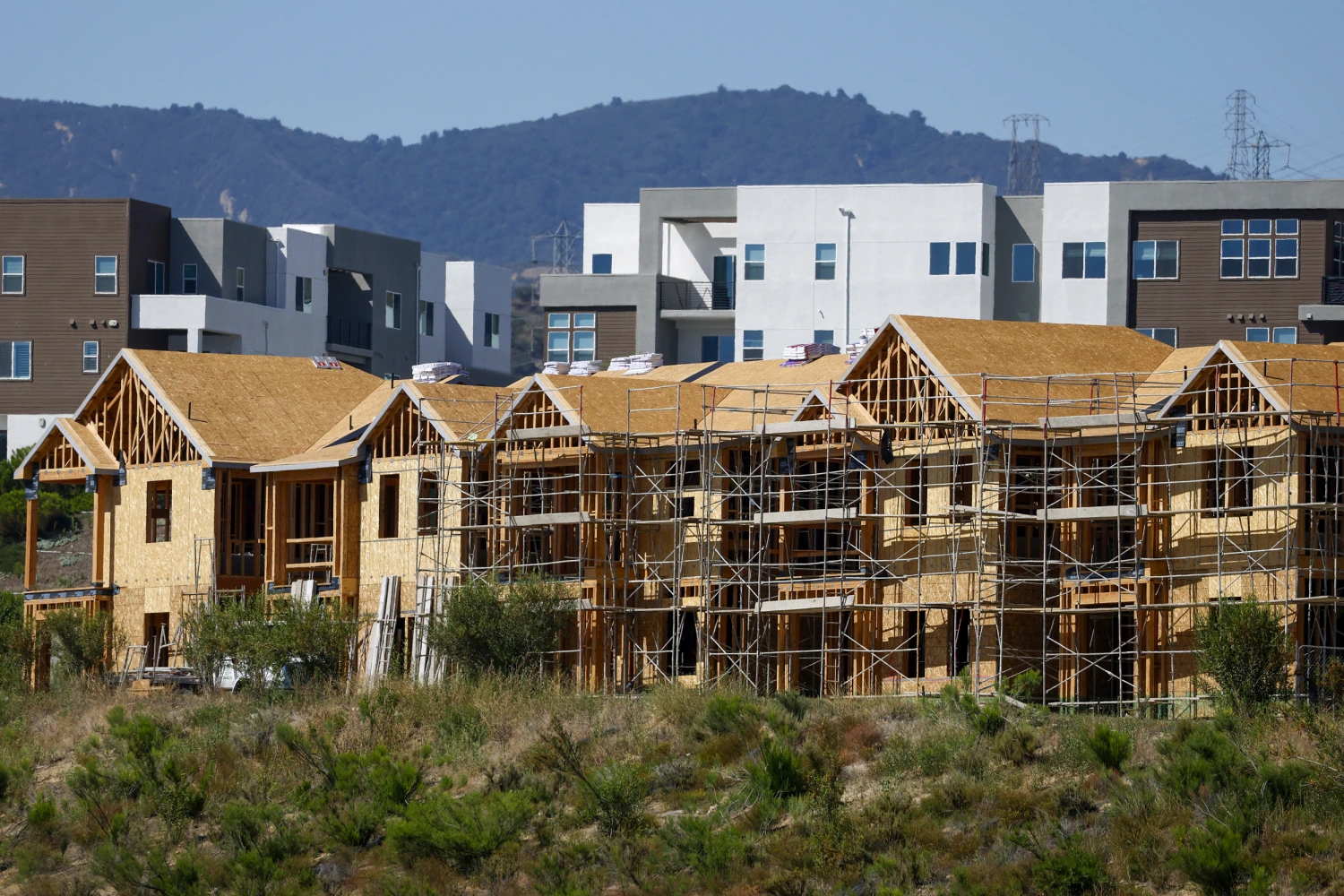 A new housing development in Valencia, Calif., in June. Realtors say higher rates are leading some people to simply put off buying homes.