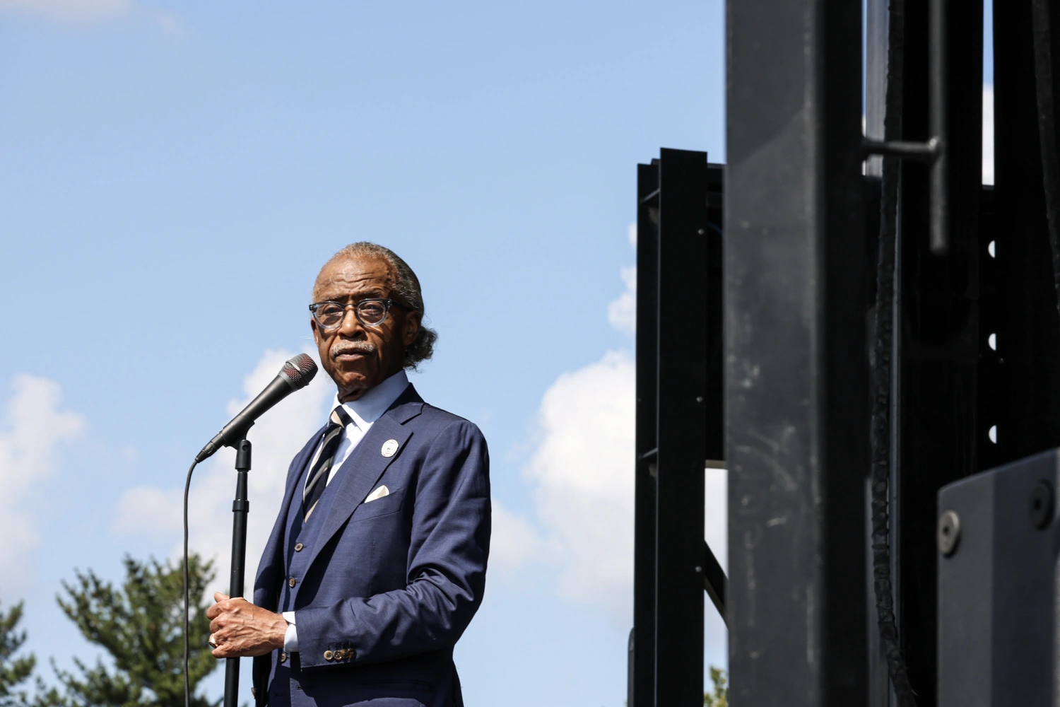 Reverend Al Sharpton, founder and president of the National Action Network, speaks during the March on Washington at the Lincoln Memorial in Washington, DC, US, on Saturday, Aug. 26, 2023. 