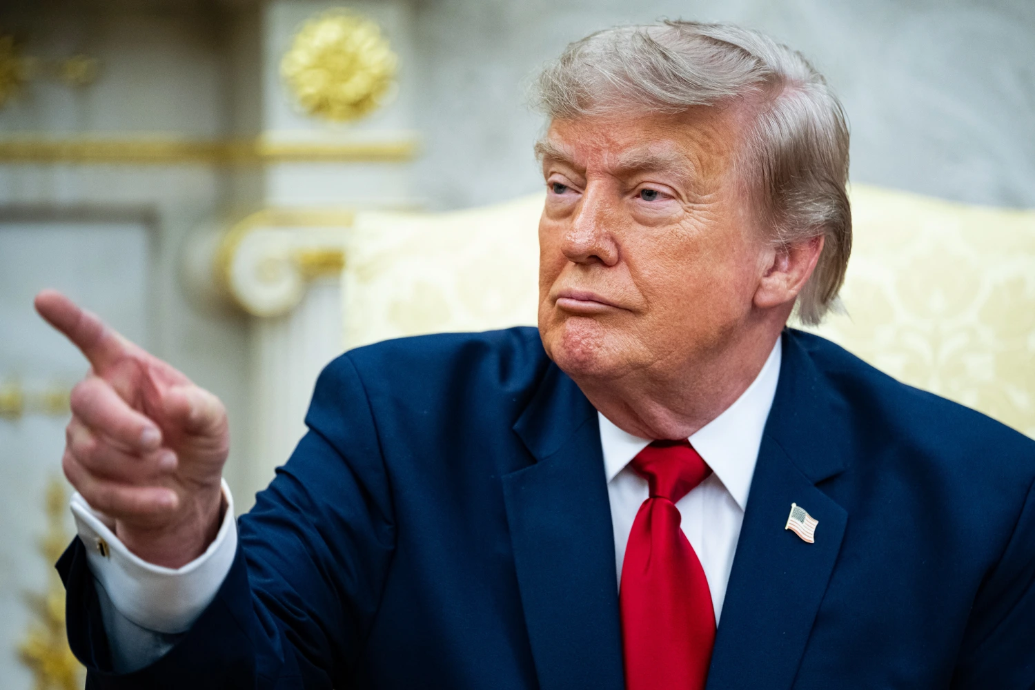 President Donald Trump speaks in the Oval Office on Tuesday, July 14, 2026.