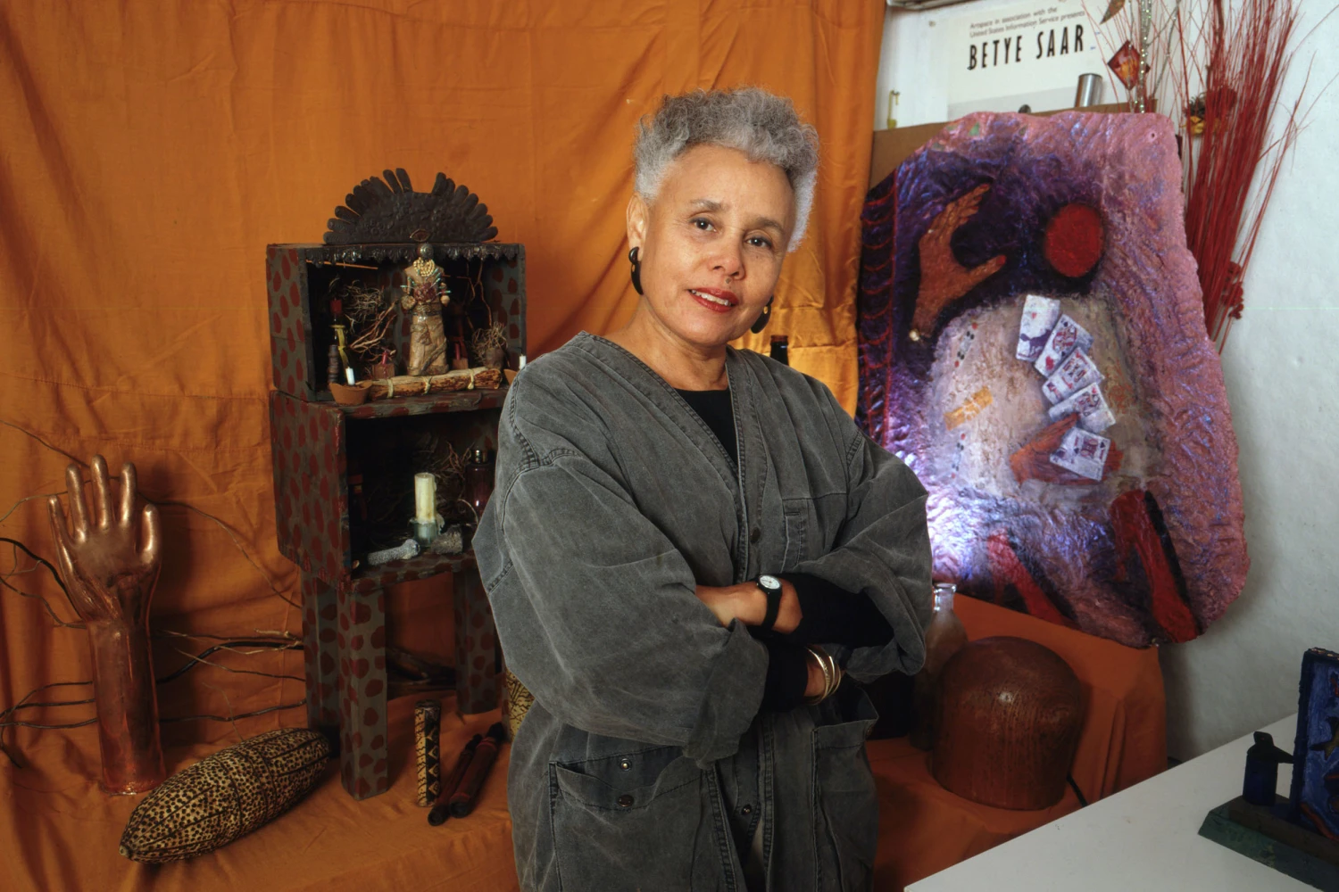 Portrait of American artist Betye Saar, 1980s. 
