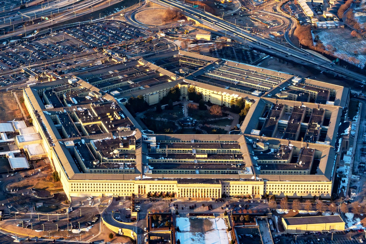 ARLINGTON, UNITED STATES - 2025/01/27: The Pentagon is seen from above.