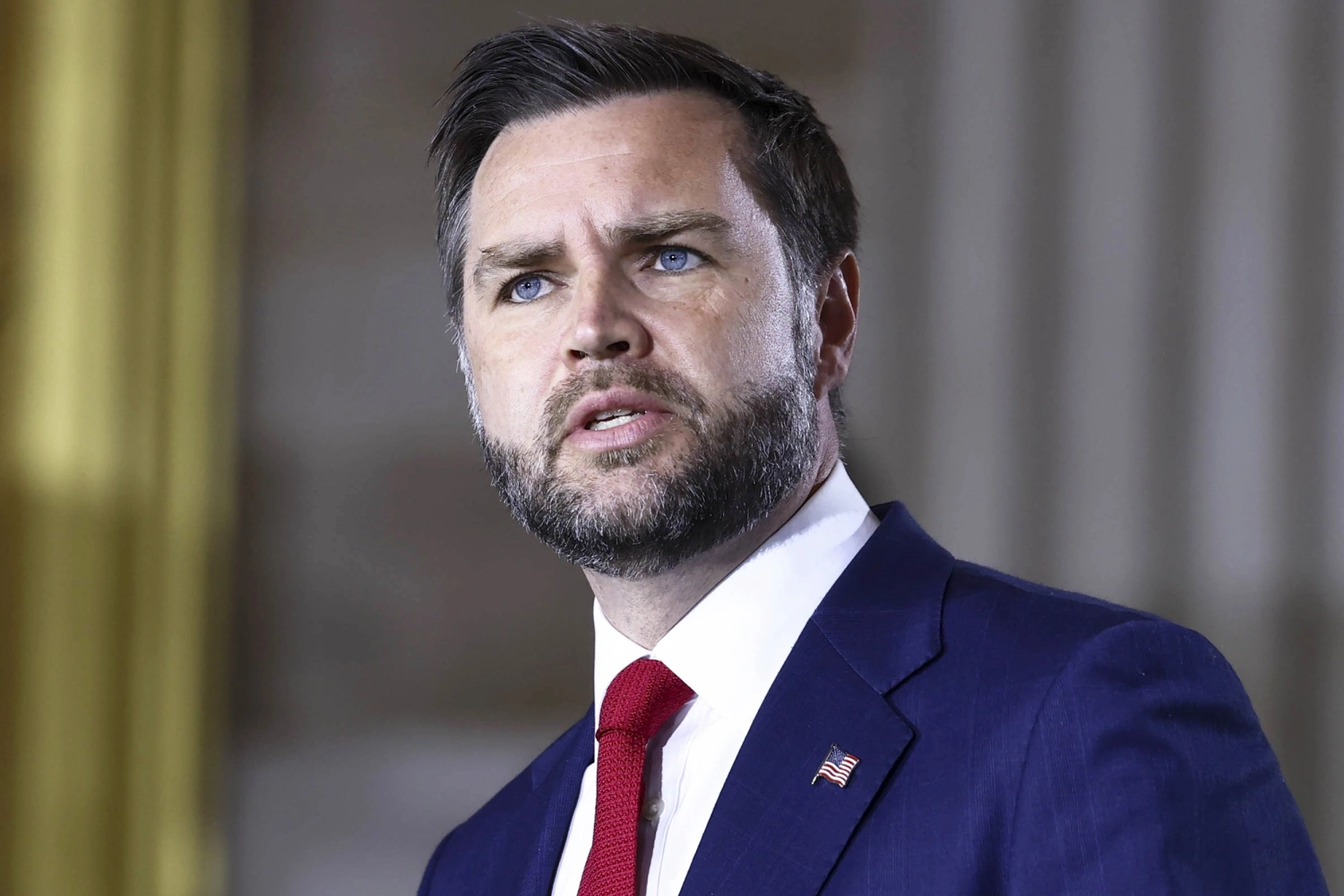 Vice President JD Vance speaks during a Congressional Tribute to the late U.S. Senator Lindsey Graham (R-SC) in the Rotunda of the U.S. Capitol on July 28, 2026 in Washington, DC.