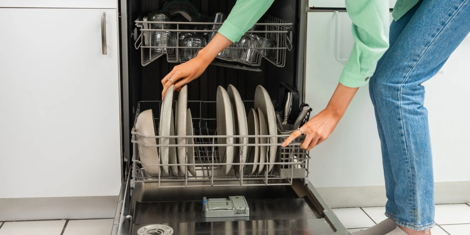 You can use products like vinegar, baking soda and formulated dishwasher detergent to clean your dishwasher.