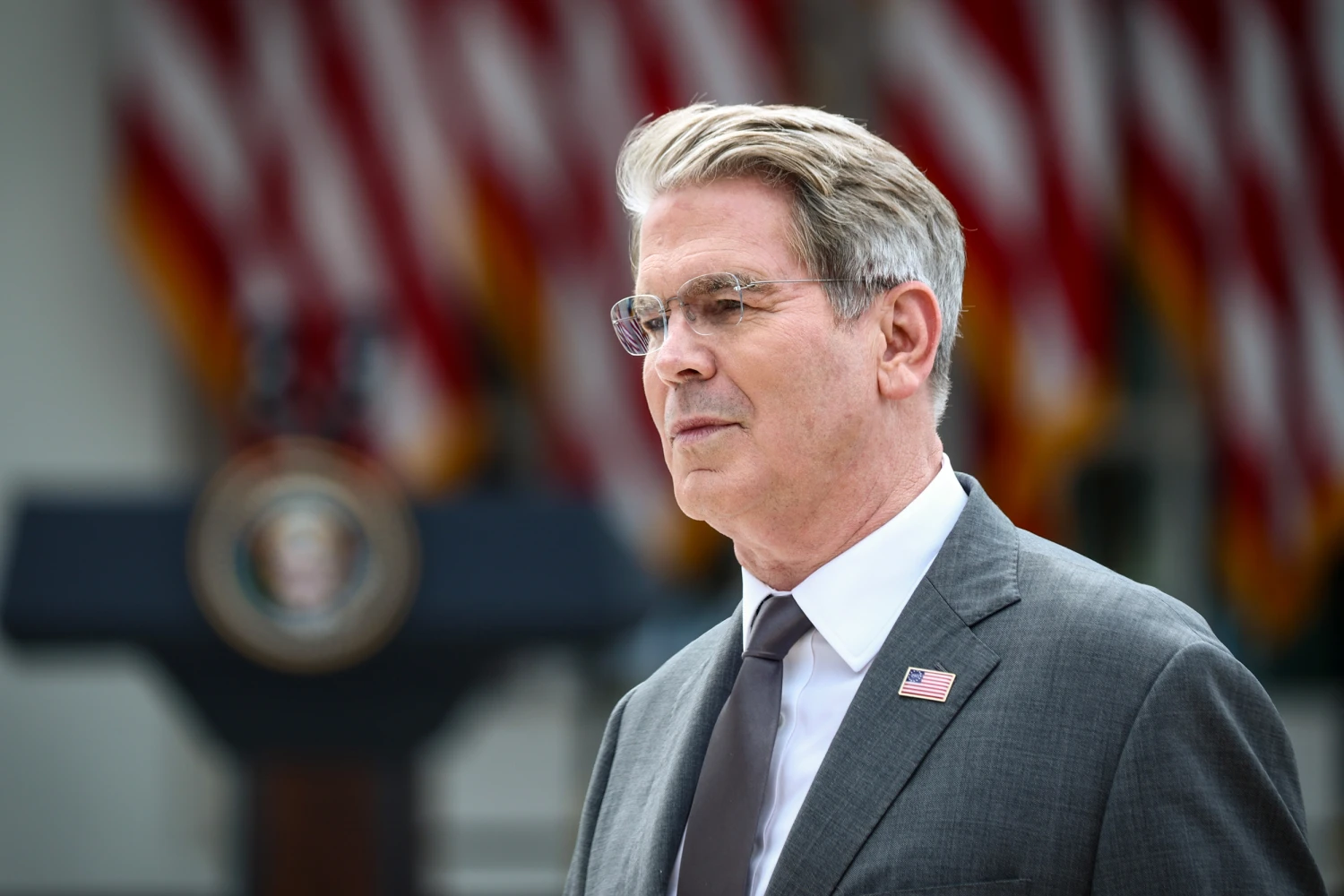 U.S. Treasury Secretary Scott Bessent attends an event announcing the expansion of a foster care initiative in the Rose Garden of the White House on August 20, 2026.