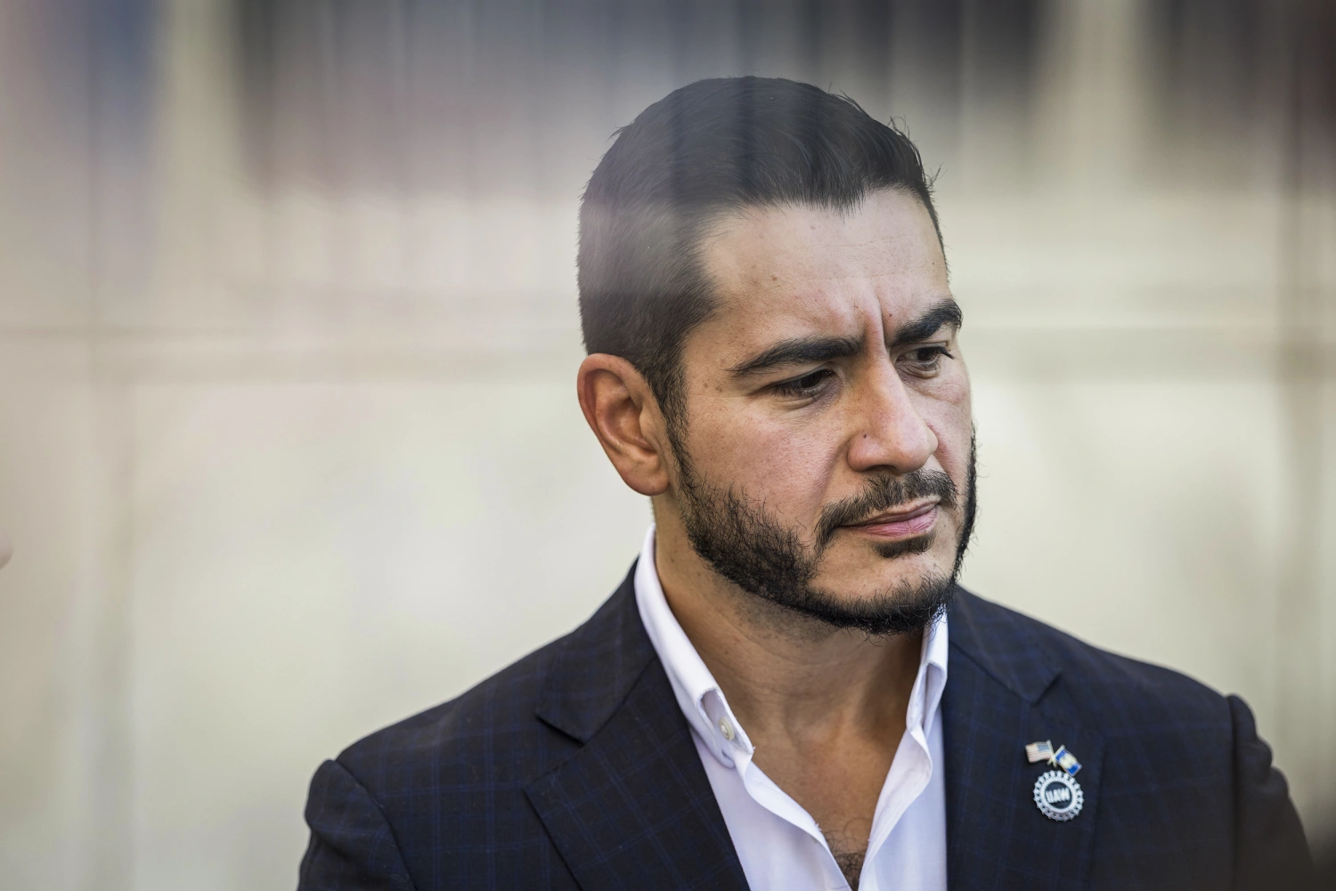Michigan Democratic Senate primary winner Abdul El-Sayed arrives to a press conference in front of the Spirit of Detroit statue on Aug. 5, 2026 in Detroit.
