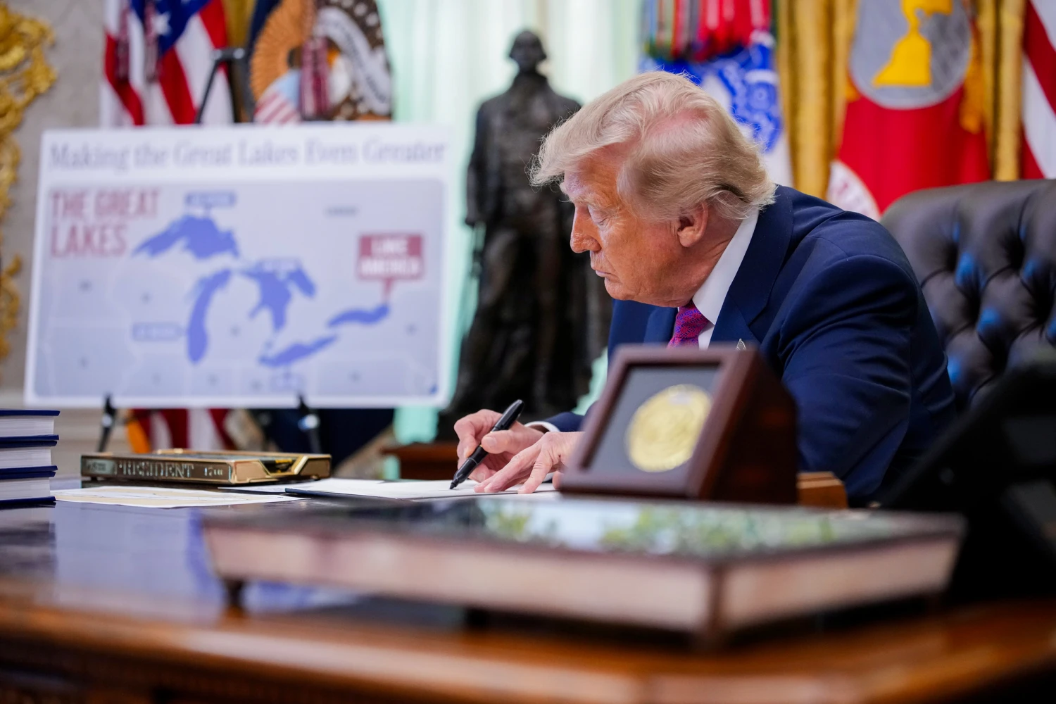 President Donald Trump in the Oval Office of the White House on Aug. 27, 2026.