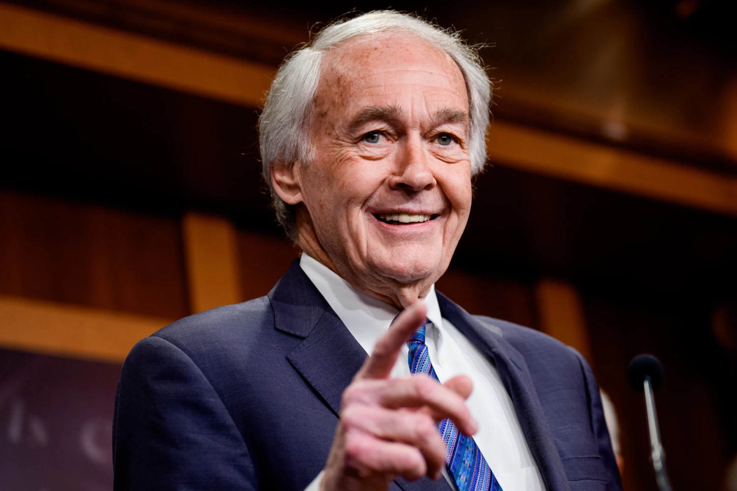 Sen. Ed Markey, D-Mass., at a news conference on the Trump Administration's planned cuts to the Social Security Administration at the Capitol on March 26, 2025.