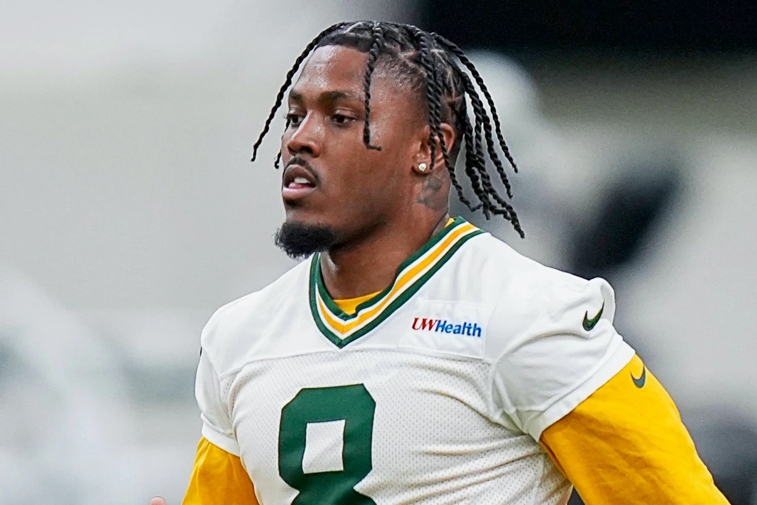 Green Bay Packers running back Josh Jacobs in Ashwaubenon, Wisc., on June 9, 2026.