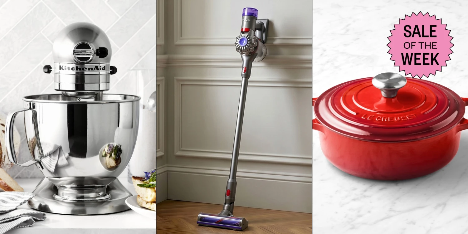 The sale includes products across categories like cookware, bakeware, appliances, vacuums and more.
