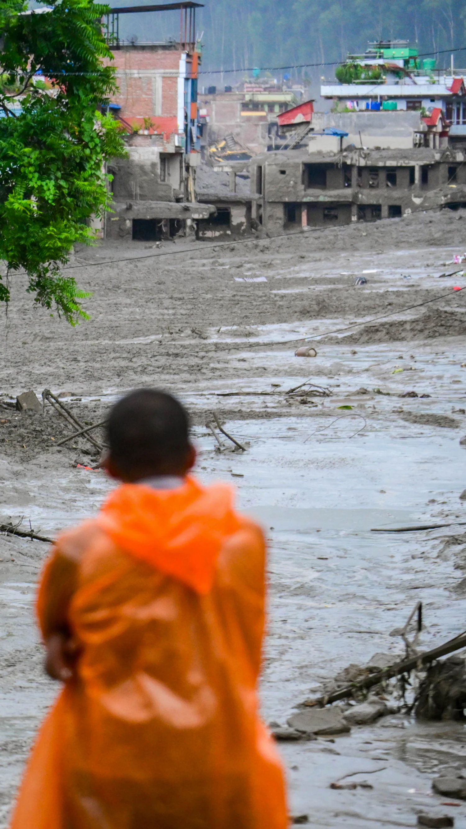 An aftermath view of flash floods and mudslides along the Trishuli River in Nuwakot, Nepal, on August 26, 2026. (Photo by Safal Prakash Shrestha/NurPhoto via Getty Images)