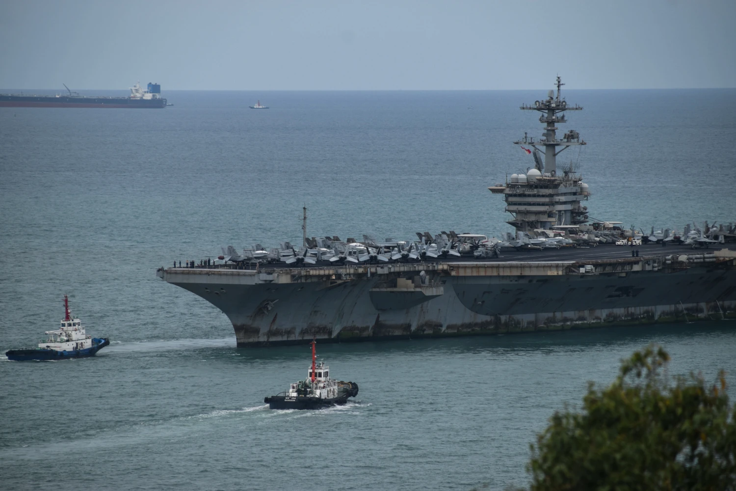 U.S. nuclear-powered aircraft carrier USS Abraham Lincoln off Laem Chabang Port, near the city of Pattaya on Sept., 2, 2026.