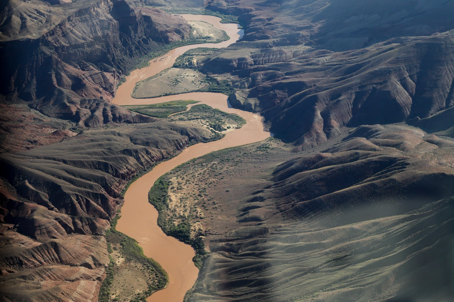 An aerial view of the Colorado River is seen at Grand Canyon National Park, Arizona on September 1, 2026.